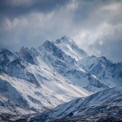 Fototapeta premium textured snowy peaks Alaska range