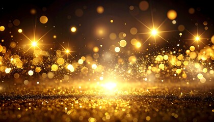 Naklejka premium Golden Glitter Lights Festive Background