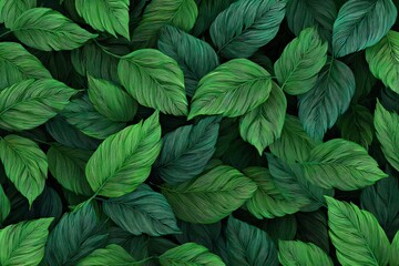 Green Leaves Pattern Background Design