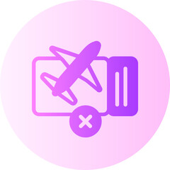Plane ticket gradient icon