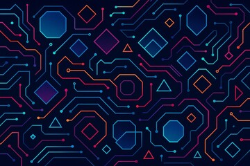 Geometric Neon Tech Pattern