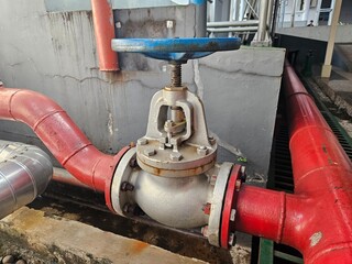 Industrial Valve System Close-up of a Gate Valve in a Facility
