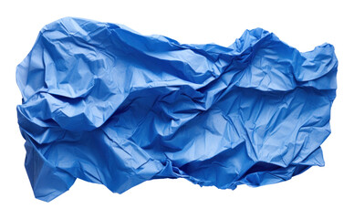 Obraz premium PNG Blue color crumpled paper backgrounds white background wrinkled.