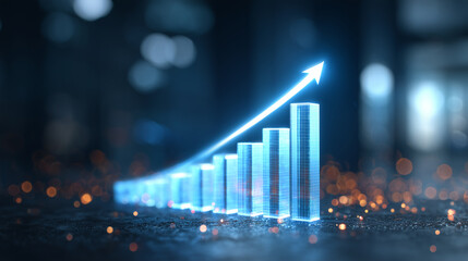 Upward Trend Digital Business Bar Chart