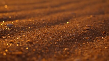 Golden sand texture background close up macro shot of beach sand with sun light bokeh - Powered by Adobe