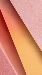 Abstract layered paper design in soft pinks, oranges, and yellows