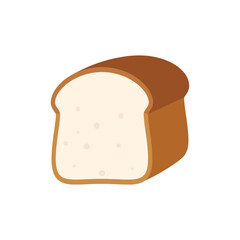 Fresh Loaf of Bread Slice Icon. Cartoon Vector Illustration of Baked Food Isolated on White Background