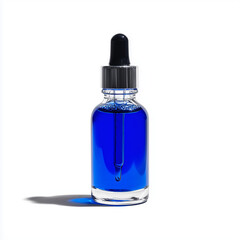 Naklejka premium Cosmetic glass bottle with methylene blue serum