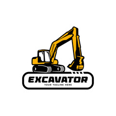 construction excavator logo emblem style