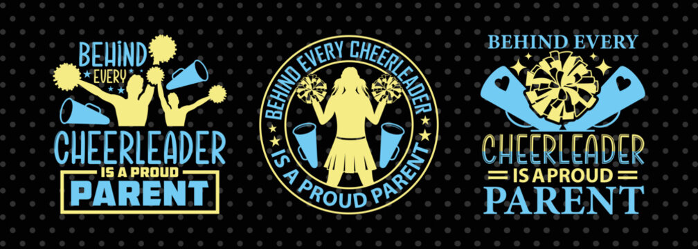 Proud Cheer Parent SVG Design | Cheerleader Family Shirt Bundle