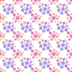 Seamless pattern minimalist repeating background with flowers. Fabric wallpaper print texture. Perfectly for backdrop, wrapped paper, linen.