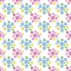 Seamless pattern minimalist repeating background with flowers. Fabric wallpaper print texture. Perfectly for backdrop, wrapped paper, linen.