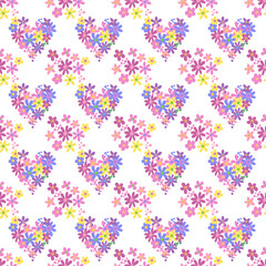 Seamless pattern minimalist repeating background with flowers. Fabric wallpaper print texture. Perfectly for backdrop, wrapped paper, linen.