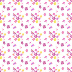 Seamless pattern minimalist repeating background with flowers. Fabric wallpaper print texture. Perfectly for backdrop, wrapped paper, linen.