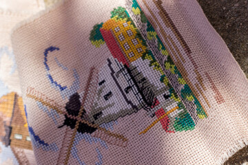 cross stitch on canvas