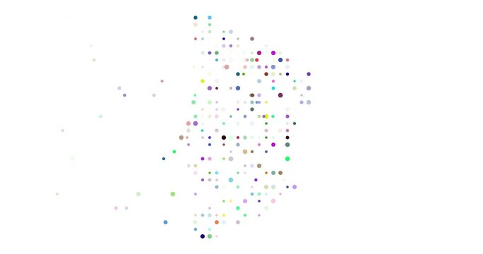 Artistic Animation Dots Falling and Dissolving Chad Silhouette Design