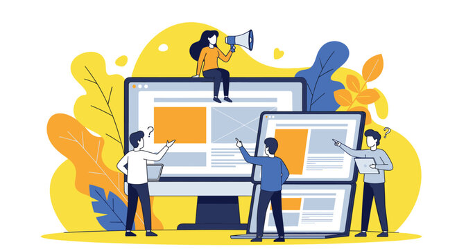 Creative team collaborating on digital content strategy and website design projects