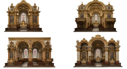 Obraz premium Ornate church altars collection for design inspiration