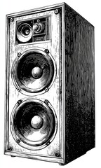 Vintage stereo speaker, two woofers
