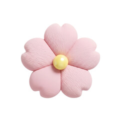 Fototapeta premium Closeup of a cute pink flower isolated on transparent background