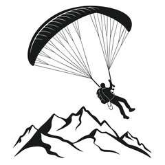 man on parachute silhouette vector illustration