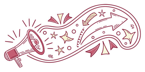 Hand drawn doodle art vector curved arrow modern set