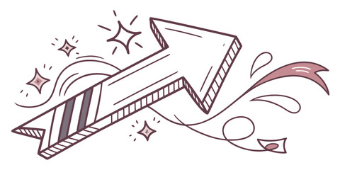 
Hand drawn spiral arrow