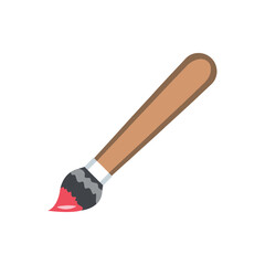 Small paint brush icon isolated on white background. Vector illustration. 