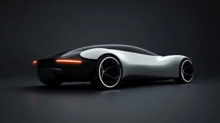 Futuristic electric vehicle showcase studio setting high-tech design minimalist environment side view innovation and sustainability