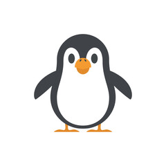 Cartoon penguin vector illustration, clipart, line art design on white background. Vector illustration. 