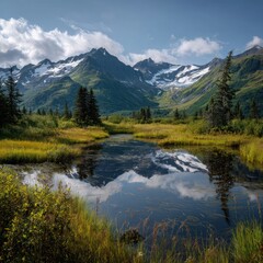 Fototapeta premium untouched Alaska nature reserve landscape