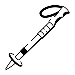 A sketchy style icon showing hiking poles
