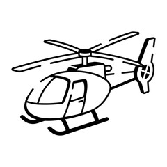 A hand drawn style icon showing a helicopter
