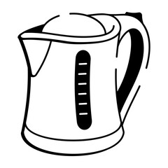 A sketchy style icon showing an electric kettle
