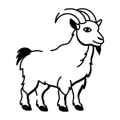 Fototapeta premium Sketchy style icon representing a mountain goat