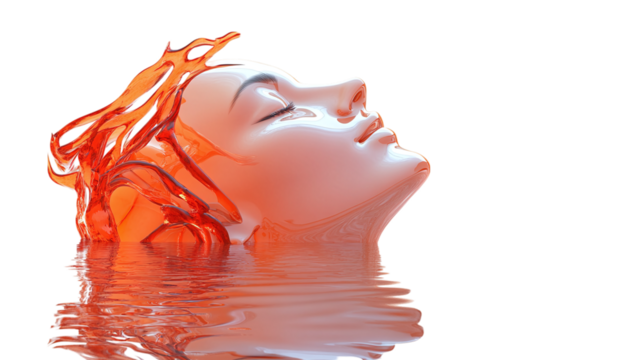 woman face statue isolated on transparent background