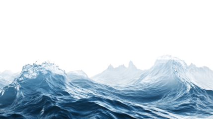 waves of water isolated on transparent background 