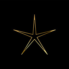 Outline Gold Star icon. Holiday stars line art