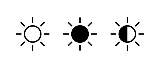 Daylight and brightness icon collection. Light and contrast symbol