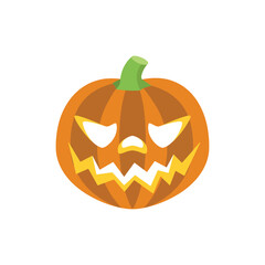Halloween pumpkin vector horror on white background., Jack o lantern. Vector illustration. 