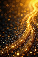 Swirling gold, abstract texture, festive shimmer, background, holiday, elegant