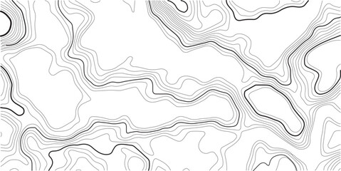 Obraz premium Geography landscape Topo contour map on white background, Topographic contour lines. Seamless pattern with lines Topographic map. Geographic mountain relief diagram line wave carve pattern. 