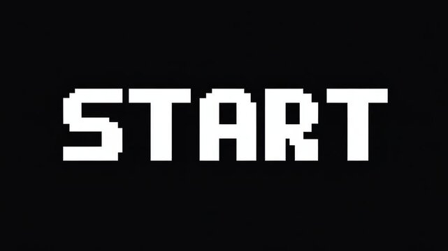 Retro Pixel Art Start Screen Design Digital Game  8bit  Gaming Nostalgia