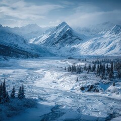 Fototapeta premium untouched frozen wilderness Alaska