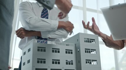 Real estate market analysis presentation urban office setting business meeting professional environment close-up view data insights - Powered by Adobe