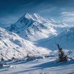 Obraz premium white snow mountain landscape Alaska