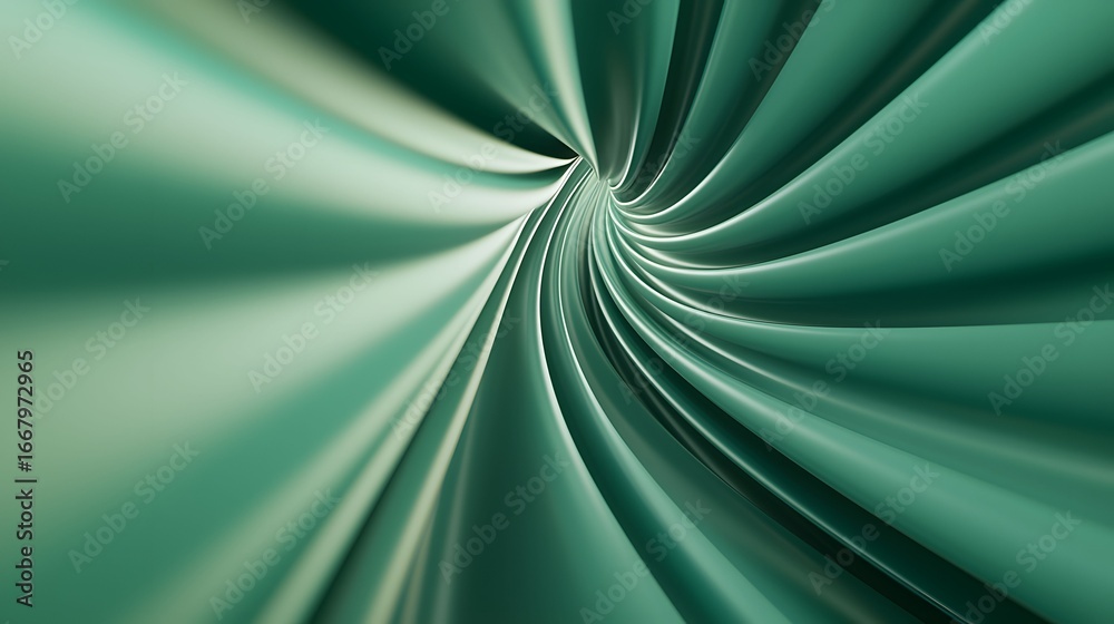 Wall mural the picture depicts a mesmerizing abstract vortex in shades of green, creating a sense of depth and 
