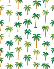 Obraz premium Tropical palm tree pattern on white background