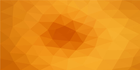 Abstract golden geometric mosaic triangle pattern backdrop with bright yellow and orange shapes