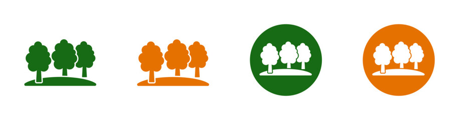Forest icon represents trees, nature, ecology, plants and landscape. Solid icon.